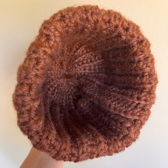 Cozy Teddy Brown Crocheted Chunky Beanie - Picture 4 of 5